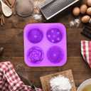PRETYZOOM Silicone Muffin 6.53X6.53X1.18In Flower Modeling Non-Stick Baking Accessory for Diy Cupcakes Pastry Dessert Easy Heat