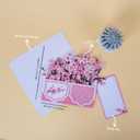 3D Pop Up Cherry Blossoms Cards, Birthday Cards with Colorful Rhinestones, Flower Bouguet 3D Pop Up Birthday Gift Card for Women Wife Mom Daughter Sister