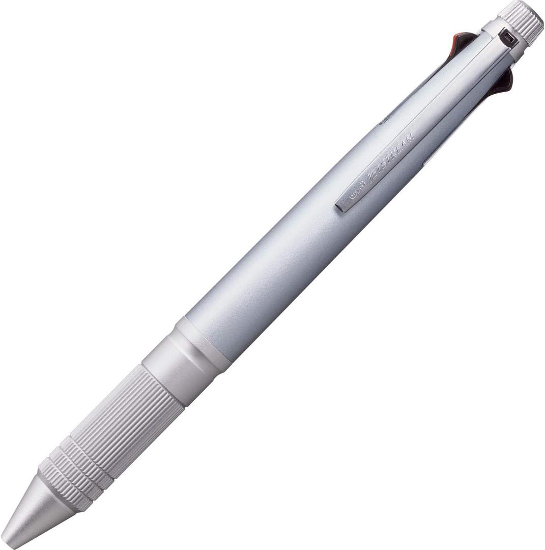 uni Jetstream 4&1 Metal Edition, 0.5mm Ballpoint Pen (Black, Red, Blue, Green) and 0.5mm Mechanical Pencil, Ice Silver (MSXE52000A05.81) (white)