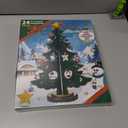 Christmas Countdown Advent Calendar,with a Tabletop Wooden Christmas Tree and 28 Ornaments Snowman Santa Decorations for Boys, Girls and Kids Party Favors, Classroom Prizes, Xmas Gift (Style 1)