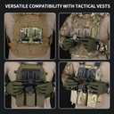 Tactical Gear Plate Carrier Vest Accessories, MOLLE Phone Chest Mount Holder for 6.0"-7.7" Screens, Quick-Release and Adjustable Tactical Phone Holder for Police Vest (BK)