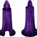 2 x LHJ Unisex Full Length Hooded Robe Cloak Long Velvet Cape Cosplay Costume
