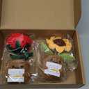 Thank You Gift Positive Crochet Flower Heart Plant Emotional Support Sunflower Inspirational Handmade Knitted Doll with Card Motivational Crochet Present for Teacher Coworker Family Thanksgiving