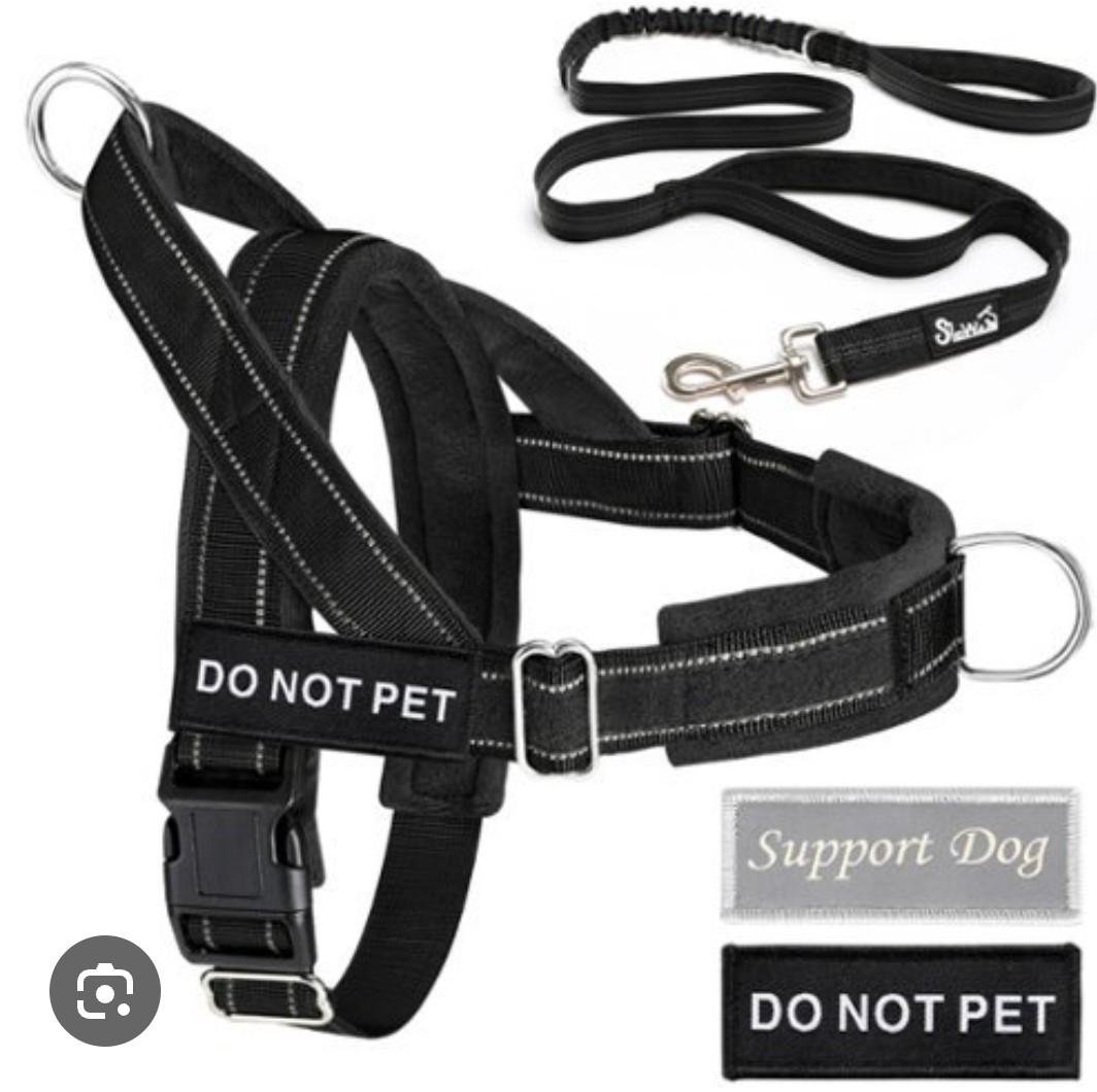Lukovee No Pull Dog Harness & Leash Set - Heavy Duty Dog Vest Harness with Soft Padded for Medium Large Dogs, Adjustable Reflective Tactical Pet Harness for Easy Walk and Training (M, Black)