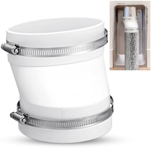 Tondiamo Round to Oval Dryer Vent Adapter 4'' Oval Dryer Duct Adapter Recessed Hose Connector with Steel Worm Drive Clamp Vent Kit Ventilation Hose Connector Size (4.9 x 2.2)