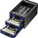 Hybrid 2*2.5/3.5" SATA HDD/SSD(Support RAID 1/0/JBOD/NORMAL)+3* M / B+M Key M.2 NVMe Enclosure with Fan, USB A/C 3.2 Gen 2, Hard Drive Enclosure Support 68TB(2*22TB HDD+3*8TB 2230/42/60/80/110 SSDs)