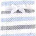 Hudson Baby Unisex Baby Plush Waffle Blanket, Blue Gray Stripe, One Size