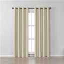 Beige Curtain Set 2 Panels, Polyester Curtain Set Solid Color Blackout Curtains 54" Wx63 H