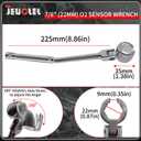 7/8" 22mm O2 Oxygen Sensor Wrench with Contour Handle and Flexible Head, Compatible with Most Vehicles for Removal Install, Universal Automotive Maintenance Socket Spanner