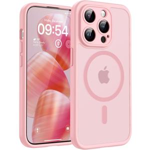 TOCOL Magnetic for iPhone 13 Pro Case Upgraded Full Camera Protection Compatible with Magsafe 13FT Military Grade Protection Bumper for Light Pink