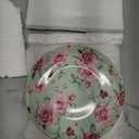 BTaT- Floral Dessert Plates Ceramic, Set of 4, 8 Inch, Assorted Colors with Golden Rim, Deep Porcelain Floral Plates Set of 4, Dishwasher Safe