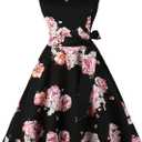 Dressever Women's 50s 60s Vintage Sleeveless Cocktail Party Dress with Pockets (XL)