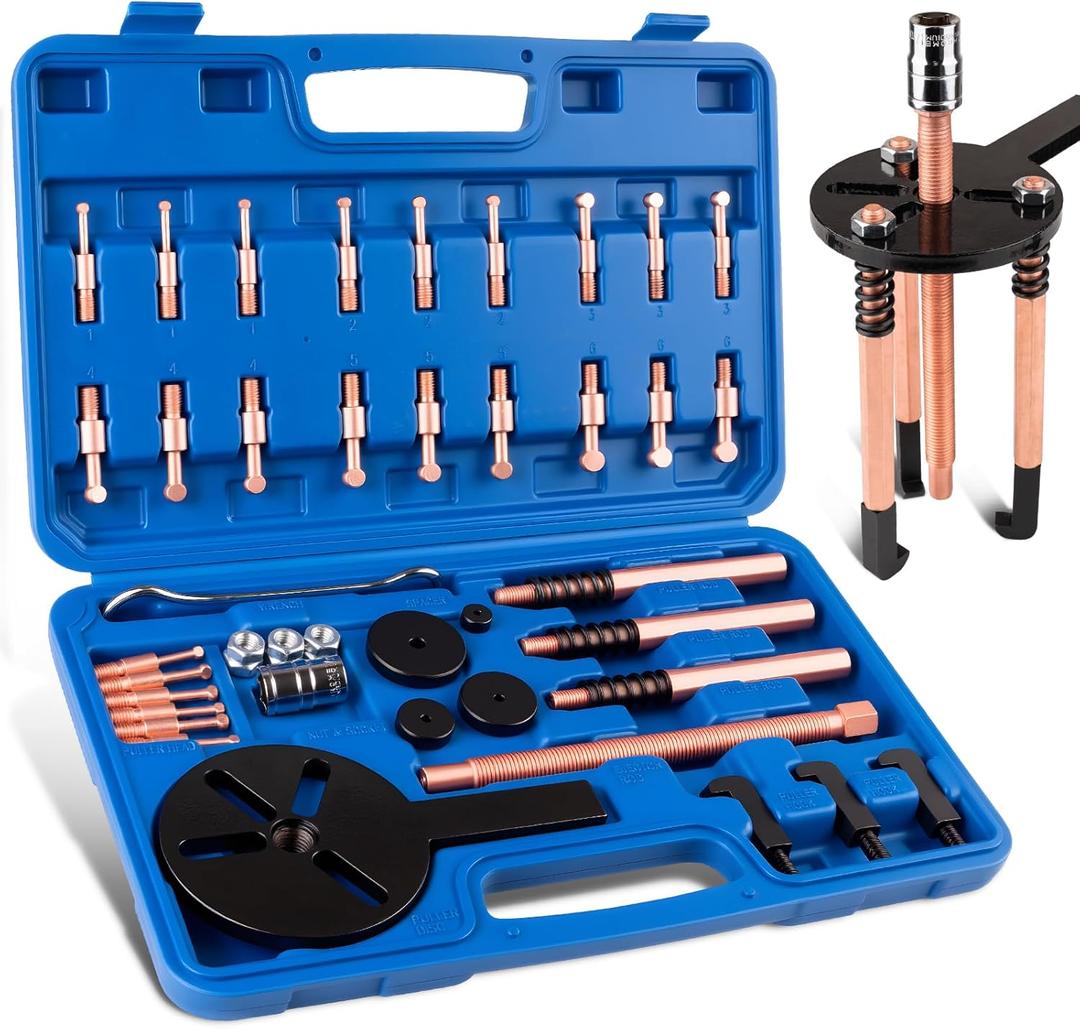 36-in-1 Bearing Puller Kit, Upgraded Blind Hole Bearing Puller Set, Bearing Removal Tool with 3 Jaw Puller Hooks for Motorcycles, Machinery and Cars Bearing