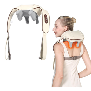 4D Wireless Deep Tissue Kneading Neck Massager with Heating Function, Shiatsu and Shoulder Massager Pillow,Back and Leg Pain Relief, Body Muscle Pain Relief, Perfect Gifts for Men Women. (Off White)