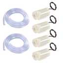 SIPYTOPF 4Pcs DC 3-5V Micro Submersible Mini Water Pump with 2pcs Clear Vinyl Tubing Flexible PVC Tubing(1M) for Aquariums Fish Tank Pond Fountain Hydroponics Garden (4pcs White Pump+2 Tube), Missing Parts, 3 Water Pump Only