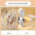 Wenqik 5 Pcs Velvet Jewelry Display Set Necklace Bust Holder T Bar Bracelet Holder Ring Display Stand Jewelry Organizer for Vendors Selling Trade Show Retail Home Decor(Beige)