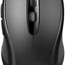 TECKNET Bluetooth Mouse, 4000DPI Wireless Mice for Laptop 2-in-1(BT 5.0/3.0+2.4Ghz) Computer Portable PC Mouse Wireless with USB Receiver for Mac (USB-A+Bluetooth, Black) 2PC