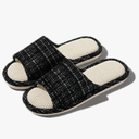 Women's Fashion Home Linen Couple Slippers Breathable Home Shoes Moisture Absorbing Anti Slip Cotton Linen Slippers 36-37