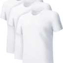DAVID ARCHY Men's Undershirts Micro Modal Ultra Soft T-Shirts Stretch Moisture-Wicking Crewneck/V-Neck Tees for Men, 3-Pack (Medium, Crewneck - White)