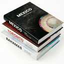 Decorative Books for Home Decor - Stacked Book Decorations for Living Room, Coffee or Console Table, Shelves - Faux Book Cover with 384 Blank Pages - Toronto, Mexico, Bahamas Designs - Set of 3