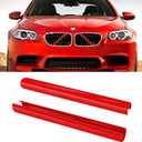 Jaronx Compatible with BMW Grill Inserts for 2 5 6 7 X1 X2 Series,F10 F11 F45 F12 F13 F01 F02 F48, Compatible with BMW V Brace Wrap Covers Blue Grill Stripes Front Insert Trims Stripes (Red)