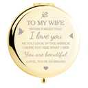 Gifts for Wife I Love You Wife Gold Compact Mirror