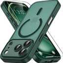 for iPhone 17 Pro Max Case, Compatible with MagSafe, Magnetic Translucent Matte Slim Protective Cover with 1 Screen Protector - Military-Grade Drop Protection (Dark Green)