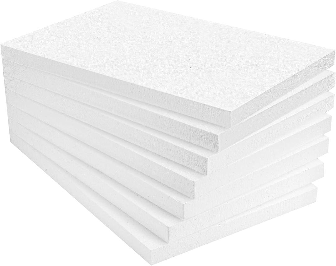 AMZQNART Craft Foam Blocks, 1 in Thick 17x11" EPS Polystyrene Rectangle Foam Blocks Packs of 7 Pcs for Art Sculpting, Sculpture, Modeling, School and Home DIY.
