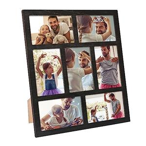 MONT PLEASANT Picture Frame Collage Wall Decor, 4x6 Photos Display - 7 Openings Photo Collage Picture Frame for Tabletop Stand and Wall Mounting Frames Collage Set for Home Lving Room Family Gifts (Black)