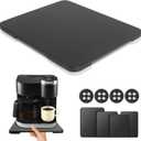 Appliance Slider 360 Rolling Tray for Coffee Maker Bamboo Coffee Pot Slider Tray Countertop Rotation Sliding Tray with Wheels, Small Appliances Mat Easily from Under the Cabinet Black(13.9"11.6")