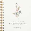 Tizzer Christian Bible Notebook for Women, Floral Christian Prayer Spiral Journal, Scripture Bible Journaling Notebooks for Note Taking, Christian Gifts for Women, Philippians 4:13 I Can Do All Things Hardcover Spiral Notebook 5.5x8.3