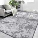 FlyDOIT Large Area Rugs for Living Room Bedroom, 6x9 Ft Tie-Dyed Dark Grey Ultra Soft Comfy Thickened Memory-Foam Indoor Carpets, Cozy Modern Floor Rug for Boys Girls Playroom Dorm Nursery Home Dcor
