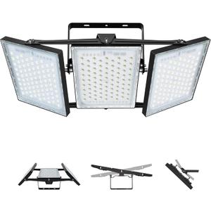 LED Flood Light Outdoor, STASUN 750W 75000lm 6000K Daylight White IP66 Waterproof, Commercial Parking Lot Light,3 Heads for Yard Street Stadium House Floodlight Bright Security Lights for Outdoor Area