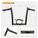 Eumti 14" Rise Road Glide Pre-Wired Meathook Ape Hangers Handlebars