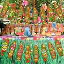 2 x 2pcs Hawaii Tiki Surfboard Banners Hawaii Luau Party Decorations Tiki Surfboard Theme Banner Decorations for Tiki Bar Party Summer Beach Theme Party Baby Shower Supplies