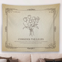 Christian Floral Vintage Wall Tapestry Hanging for Bedroom, Rustic Lily Easter Boho Bible Verse Scripture Religious Tapestries Wall Hanging Decor Gifts for Women Living Room Home Prayer Room 20x30 Inch