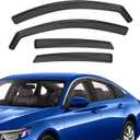in-Channel Rain Guards Compatible with Honda Accord 2018 2019 2020 2021 2022 2023, Black Window Deflectors Window Visor Side Shatterproof Sun Visor, 4-Pieces Set