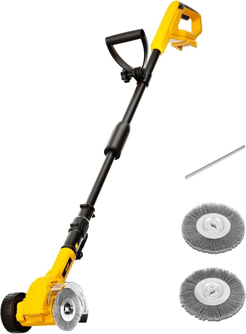 Electric Crack Weed Sweeper for Mellif 20V Battery(Not Included),Cordless Grout Cleaner/Patio Cleaner with1200 RPM&Wire/Nylon Brush,Weed Removal Clears Driveways, Paths, Patios And Pavings