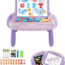 Gift for 1-2 Years Old Girl, Girl Toys with Magnetic Letters and Numbers, Portable Doodle Board Easel, Learning and Educational Toy for 1-2 Years Old Girls (Pink Purple)