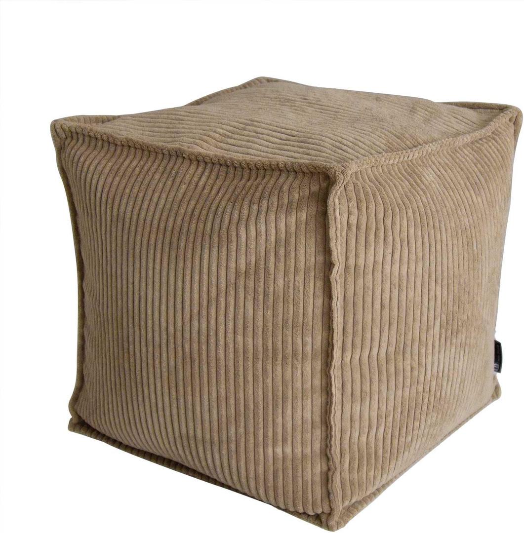Louis Donn 17 Strip Unstuffed Pouf Ottoman Cover Square Space-Saving Organizer Footrest Cover Indoor & Outdoor Reading Room Kid Pets Girls Super Soft Cotton Fabric Yellow (Cover Only)