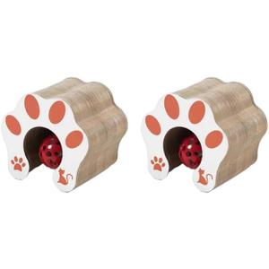 Cat Toy Interactive Cats Ball Toys Game Training Stuff Fun Multiple Shapes Corrugated Paper Cat House Pet Supplies, 2pc