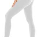 SINOPHANT High Waisted Leggings for Women - Full Length Capri Buttery Soft Yoga Pants for Workout Athletic (White, S)