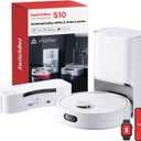 SwitchBot S10 Robot Vacuum and Mop with Dual Stations, Self Draining and Refilling, Auto Washing and Drying, Liftable Mop, 6500Pa Suction, Self Emptying for 90 Days Hands-Free Cleaning (4L, Pure White)