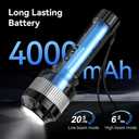 MARBERO [FathersDayGifts] Rechargeable Flashlight High Lumens with 4000mAh Battery Focused Beam Super Bright LED Powerful Flashlight 3 Modes Tactical Compact Portable Flashlight