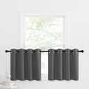 NICETOWN Kitchen Blackout Tiers Window Curtains Over Sink - Thermal Insulated Home Decor Small Blackout Grommet Winow Tiers for Short Window (52W by 24L with 1.2 inches Header, Grey, 2 Panels)