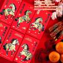 Chinese New Year Red Envelopes Lunar New Year Envelopes Red Envelope Horse 2026 Li Xi Lucky Money Best Wishes Envelope Black Gold 36 Pcs Large