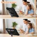 Case for iPad 9th/8th/7th Generation Case 10.2" InchShockproof Hard Cas Cover Compatible with iPad 9th/8th/7th Gen,360 Rotating Stand, Hand Strap, Shoulder Strap, Pencil Holder(Black)