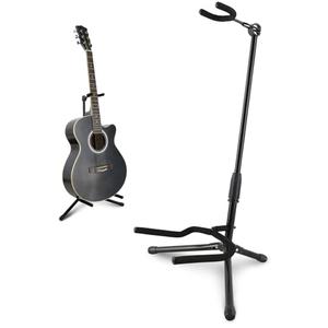 EASTROCK Guitar Stand - Guitar Stands Floor Adjustable Folding Guitar Stand for Acoustic Electric Bass Guitar Banjo Mandolin, Black Tripod with Foam Padding & Non-Slip Feet (1PACK)
