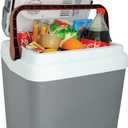 Koolatron Electric Portable Cooler Plug in 12V car Cooler 25 L (26 qt), No Ice Thermo Electric Portable Fridge for Camping, Travel Road Trips Trucking with 12 Volt DC Power Cord, Gray/White.