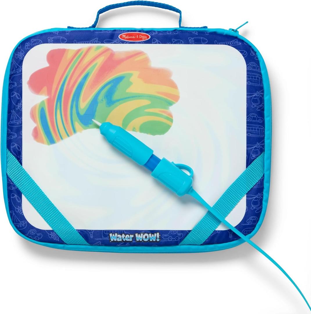 Melissa & Doug Water Wow! Take-Along Reusable Color-Reveal Drawing Set Mess-Free Multi-Activity Pad with Water PenTravel Toy for Toddlers & Kids Ages 3+